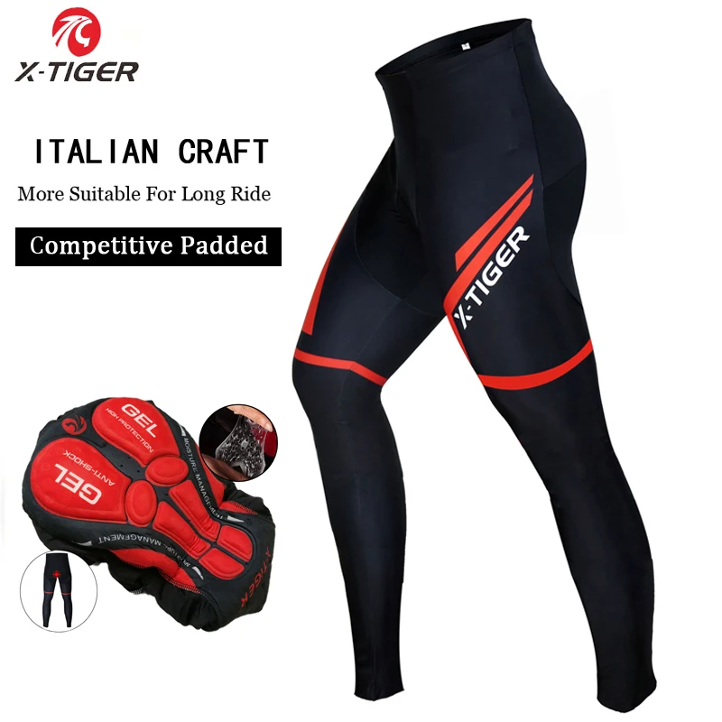 X-TIGER Spring Autumn Cycling Pants Coolmax with 5D gel Pad Pantalon MTB Mountain Road Bike Pants Bicycle Tights