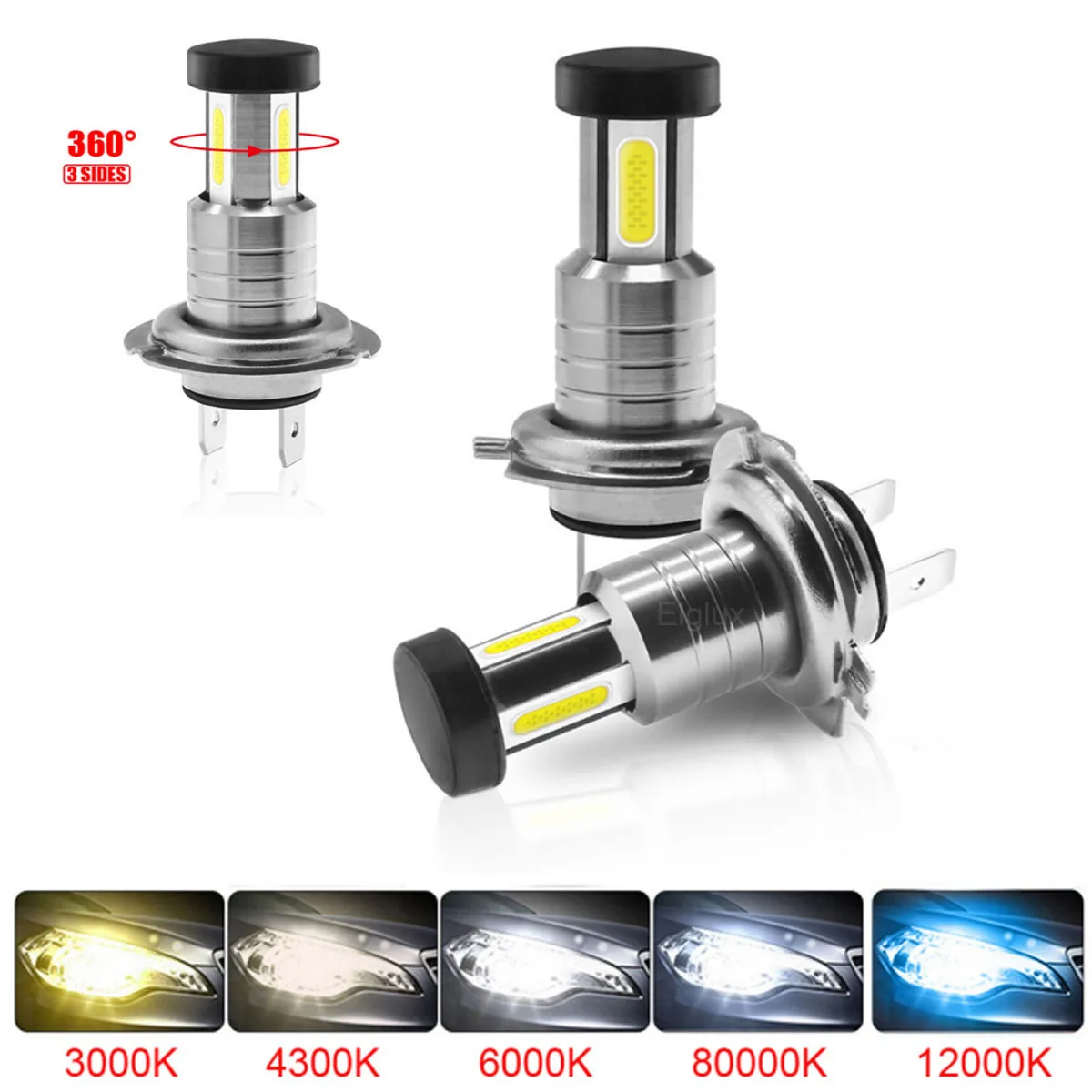 

2 шт., Автомобильные светодиодные лампы H7 H4 светодиодный 11 H8 H9 9005 HB3 9006 HB4