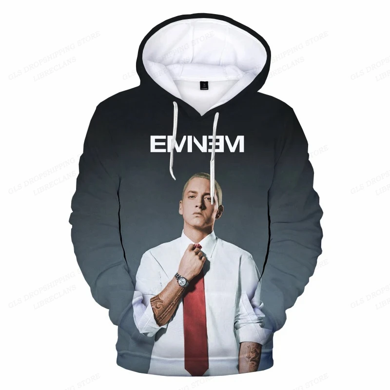 thumbnail image 1 of Sudaderas con capucha con estampado 3d de rapero Eminem para hombres y mujeres, Sudadera con capucha para niños, abrigos para niñas, ropa de Rap Rock, ropa de gran tamaño, 1 of 5