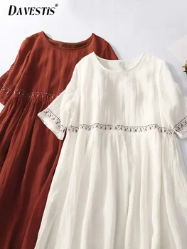 Women's New Summer Loose Breathable Embroidery Dresses 1