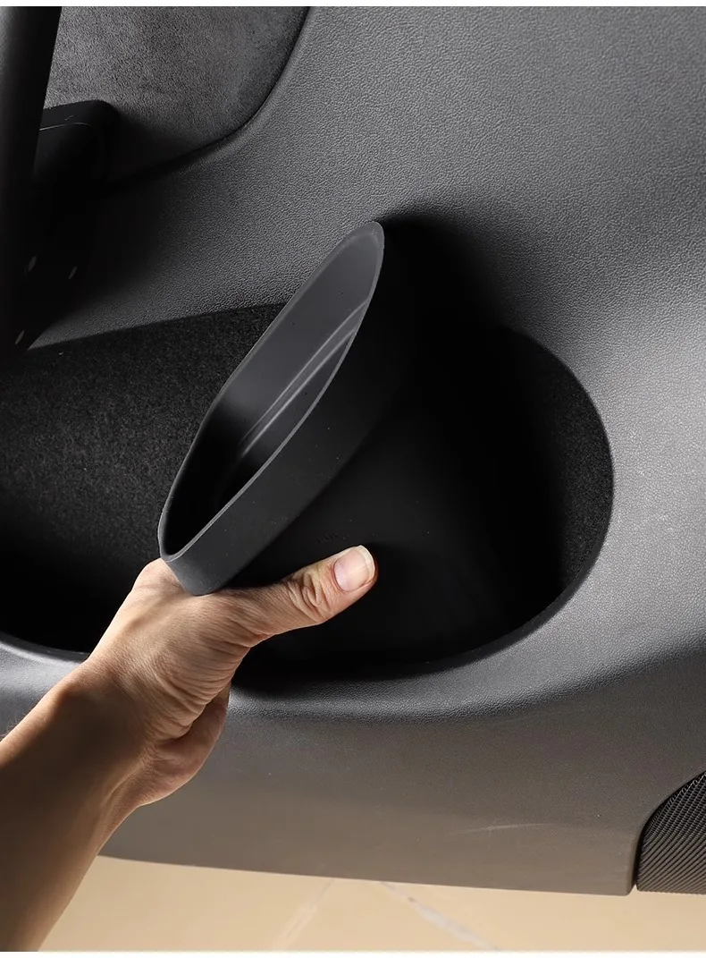 For Tesla  All Model Y&3  Car Door Trash Can Silicone Door Storage Box Waterproo