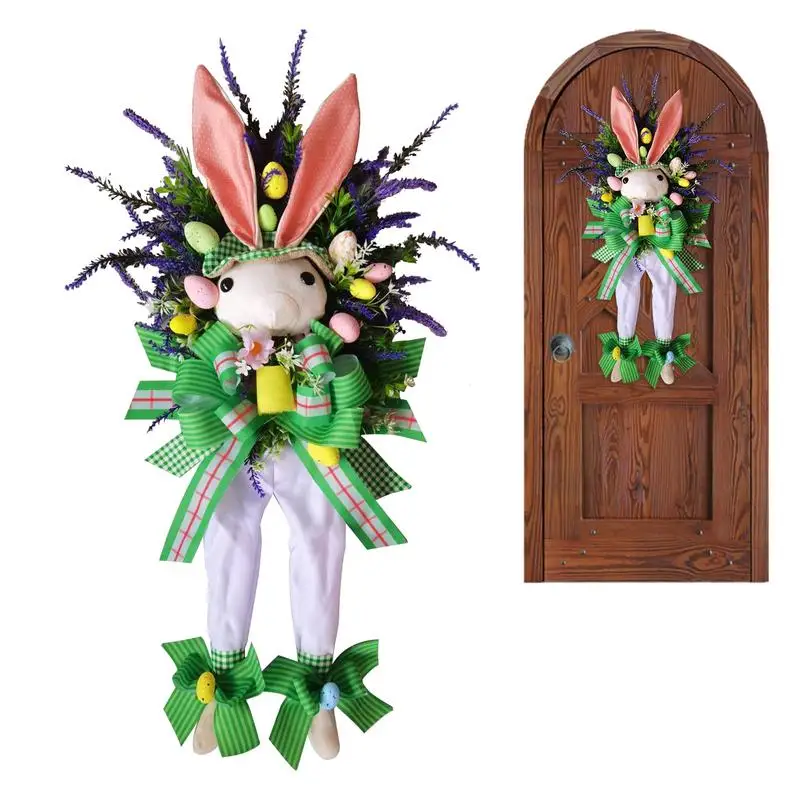 

Easter Bunny Wreath Easter Rabbit Cartoon Porch welcome Door Ornaments Easter Rabbit Party Cute Cartoon Decor home accessories