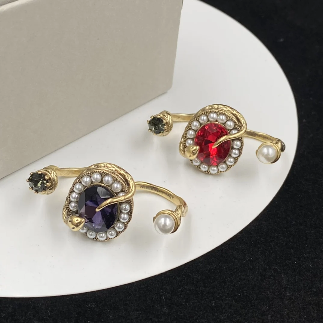 

New Double Row Vintage Animal Snake Baroque Ring Girl