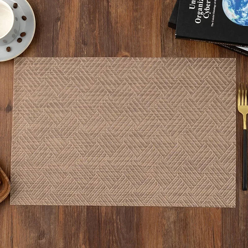 Heat Insulation PVC Placemats 2/4/6PC Durable Waterproof Oil Proof For Hotel Banquet Restaurant Kitchen dining table mat