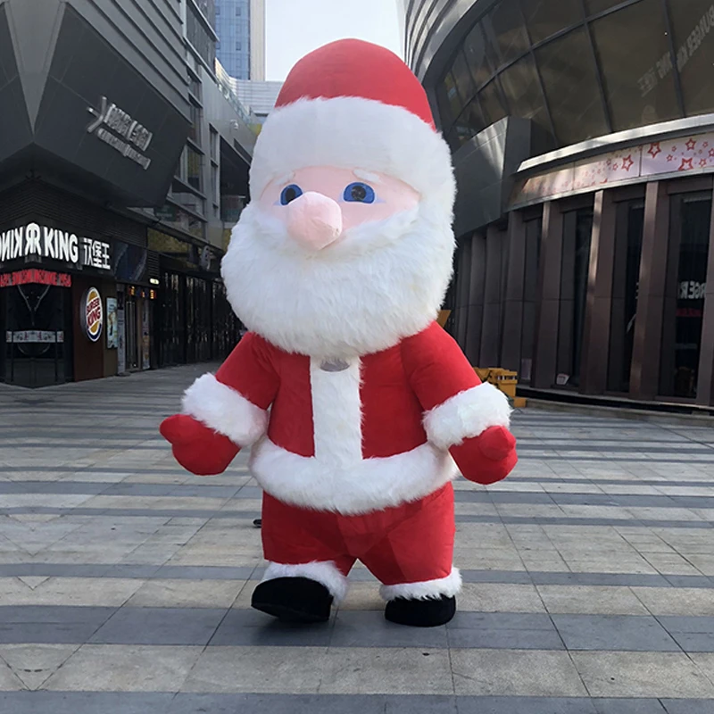 Christmas Cosplay Santa Claus Inflatable Mascot Costume Xmas Party Game Dress-up Outfit Mall Advertising Suit Halloween Clothing santa claus dog costume christmas pets clothes