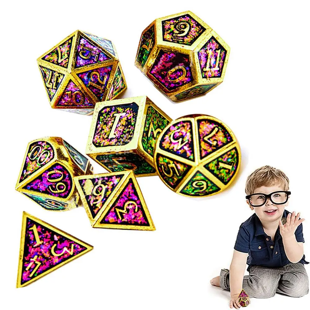 

New For DND Dice Metal Polyhedral D&D Dice Dungeon and Dragon MTG RPG Roll Playing Game D20 D12 D10 D% D8 D6 D4 D+D Dice Set