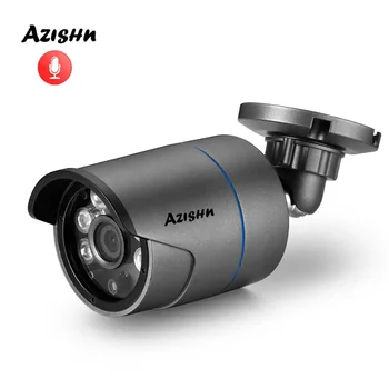 AZISHN Full HD 1080p Audio IP Camera 25fps Metal IP67 Waterproof Security Camera System FULL HD 25m Night Vision P2P RTSP XMEye 1