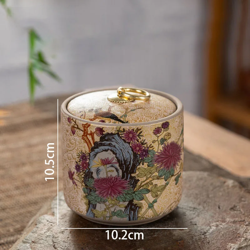 Ceramic Storage Jar Enamel with Lid Creative Hand Painted Decorative Seal Tea Canister Modern Living Room Desktop Candy Jars