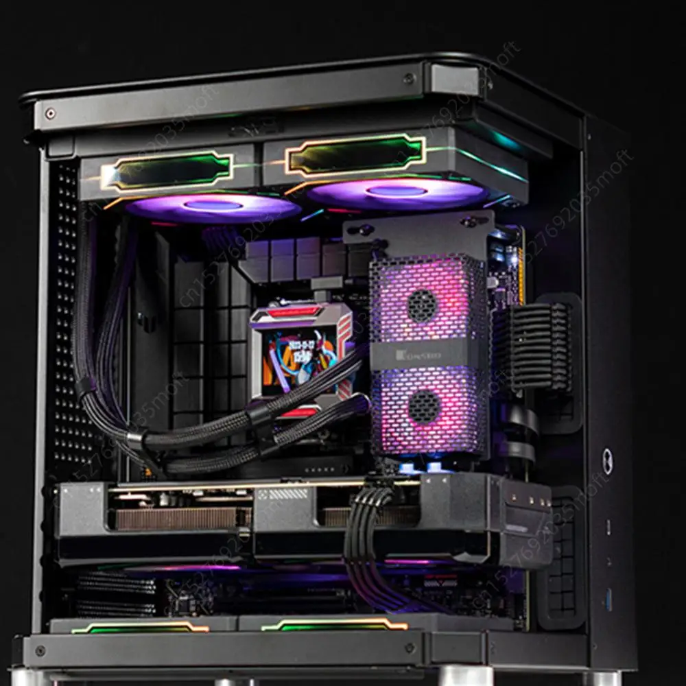 NF-1 RAM 쿨러 팬, DDR4 DDR5 메모리 방열판, 4 핀 PWM 듀얼 5020 팬, ARGB PC 메모리 냉각 라디에이터, 3600RPM, 5V, 3 핀