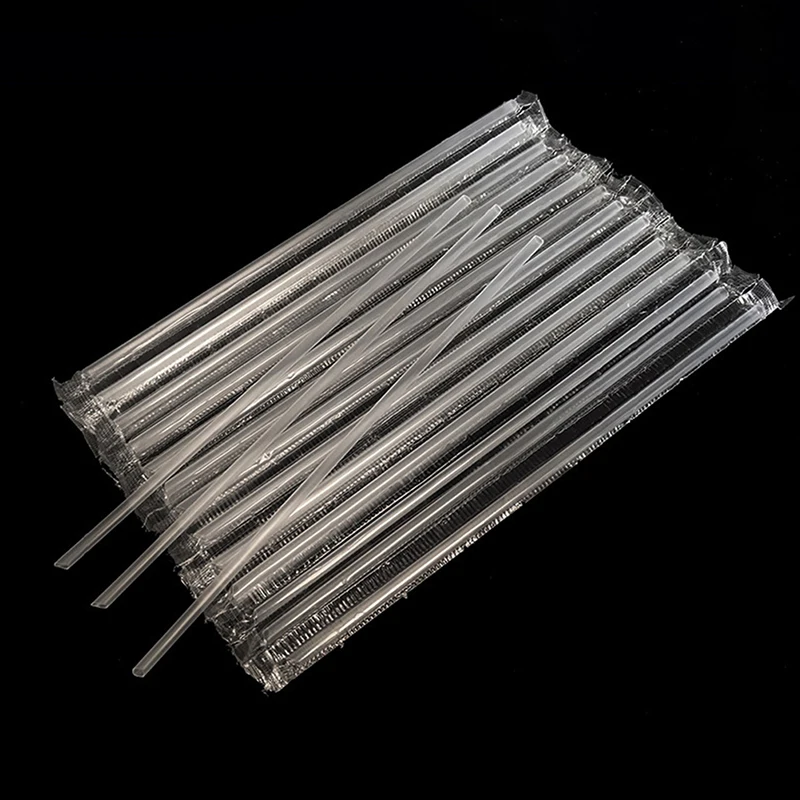 500Pcs DIY Plastic Straw Disposable Short Transparent Pointed Head Thin Drinking Straw Commodity Kitchen Accessories