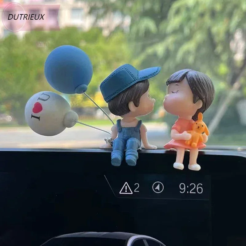 

Car Decoration Cute Cartoon Couples Action Figure Figurines Balloon Ornament Auto Interior Dashboard Accessories For Girls Gifts