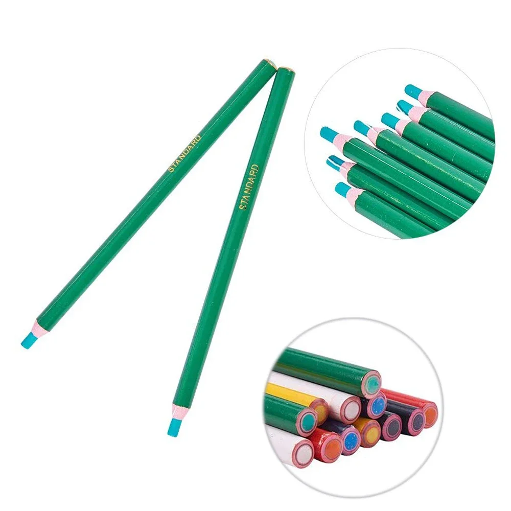 Chalk Pencils 12pcs Colorful Sewing Tailor's Cut-free Chalk Fabric Marker Pen for Patchwork DIY Clothing Tool