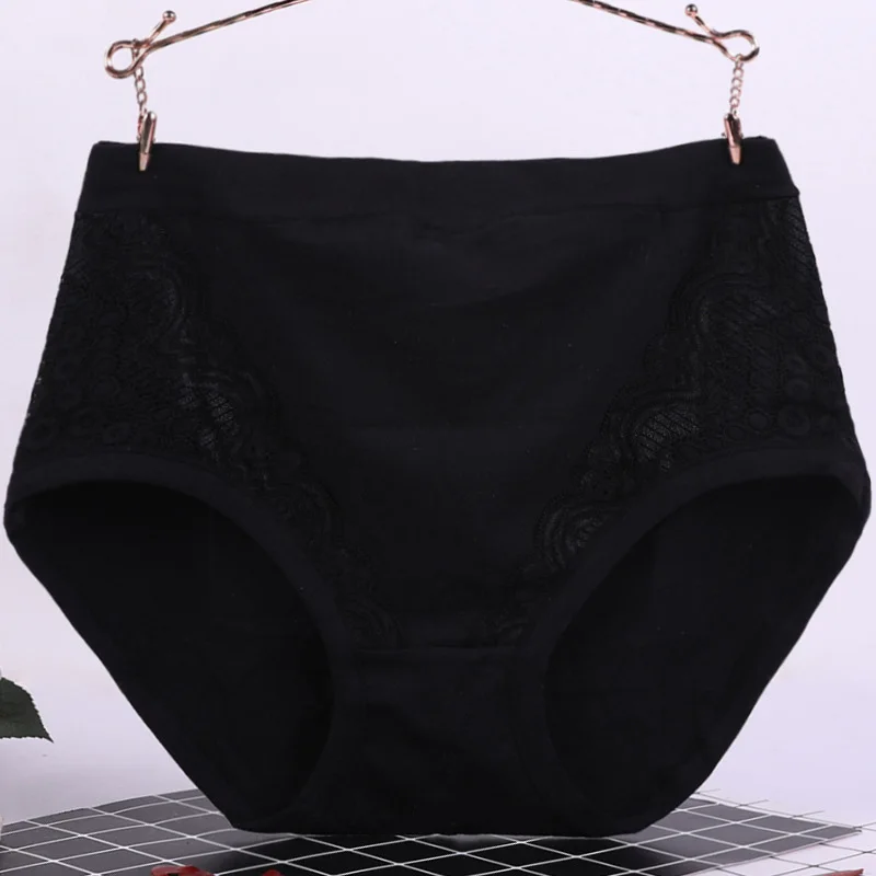 

1pcs Underpants Lace Plus Size Cotton Lingeries Briefs Middle-aged High Waist Women Panties Elderly Triangular Underwear