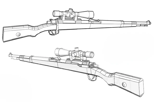 1:1 Germany Tactical 98K Sniper 3D Paper Model Manually l PaperModel Toy 5