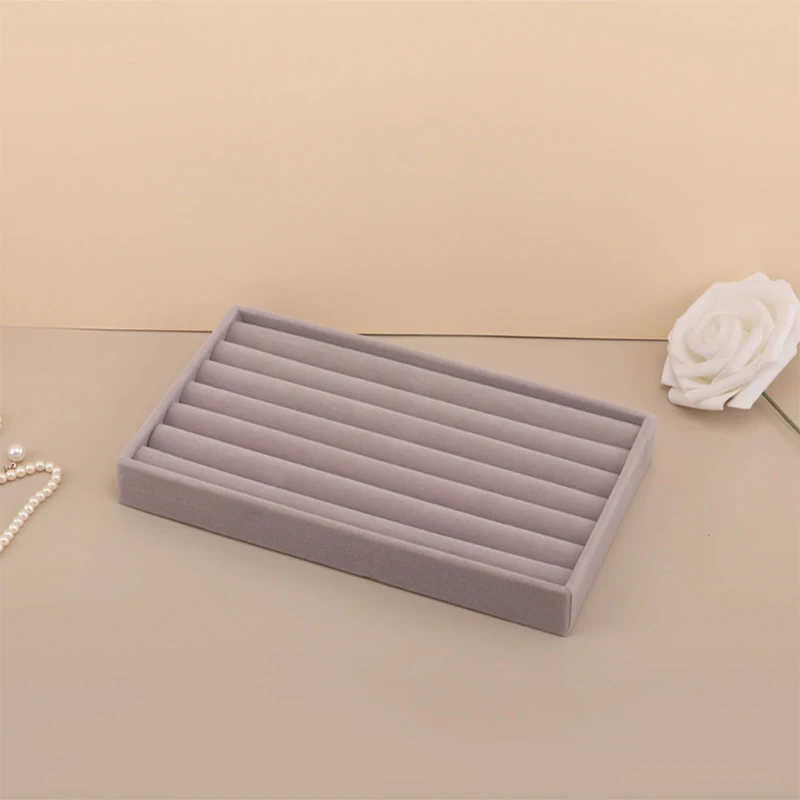 Suede Ring Tray Velvet Jewelry Display Organizer | Multi-Compartment Jewelry Packaging ... - SKU JDO00844 - UGI Packaging