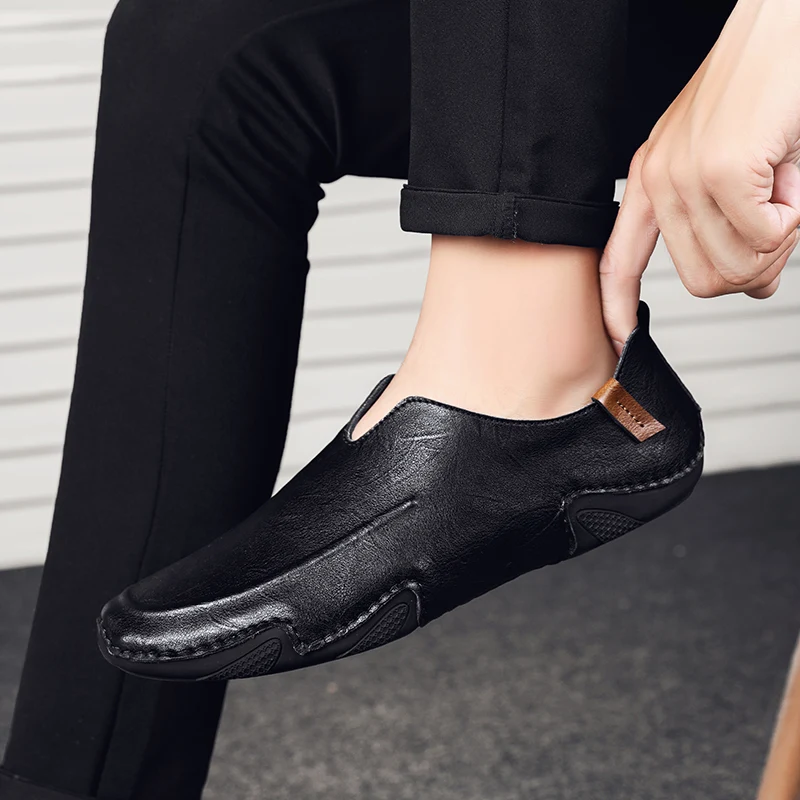 

Men Loafers outdoor fashion Shoes Genuine Leather Spring autumn Casual Shoes Men Lightweight Moccasins Driving Shoes for men