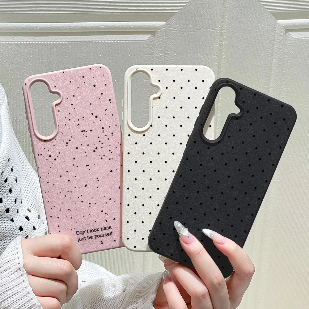 Chic Black Polka Dot Lichee Phone Case - Soft Protective Cover