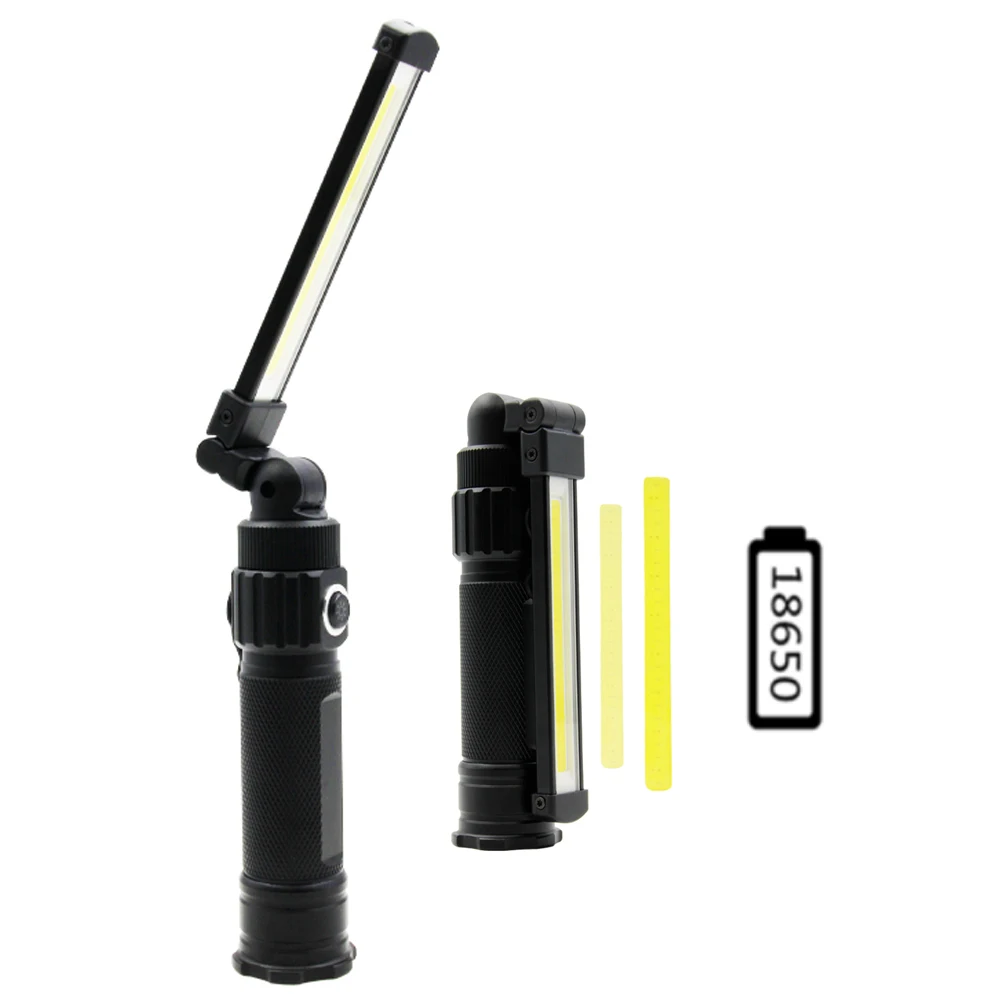 COB XPE LED Camping Emergency Flashlight 18650 USB Garage Work Light 360&deg; Folding Magnetic Inspection Lamp Red SOS Strobe