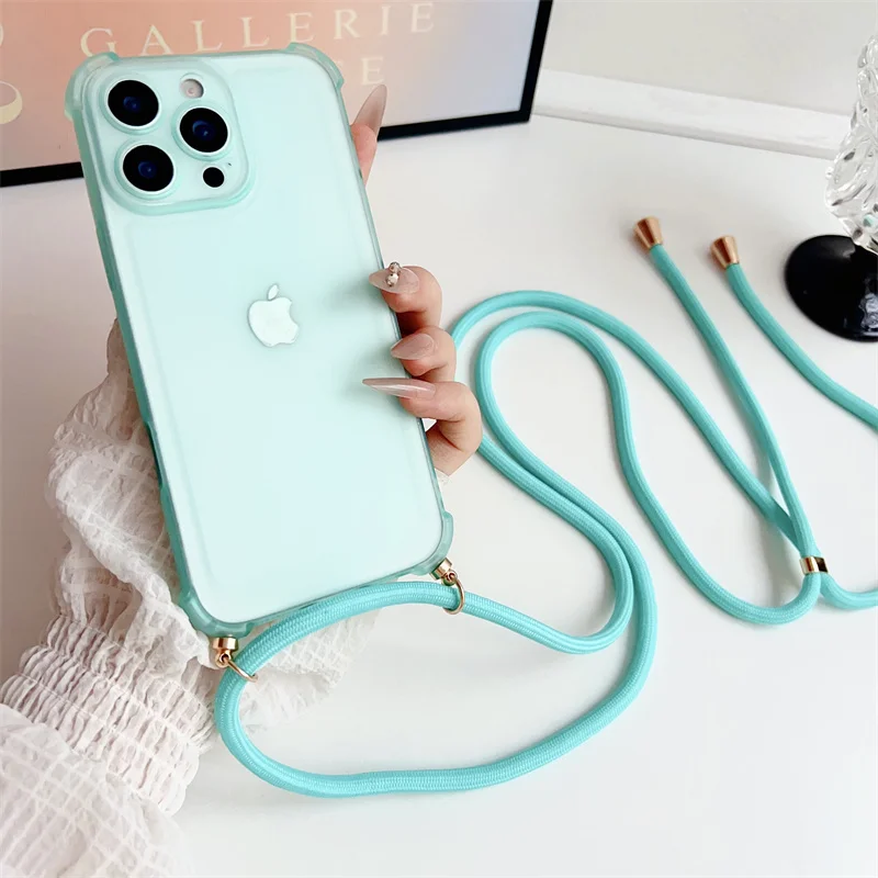 Crossbody Adjustable Lanyard Strap Phone Case with Soft Cover