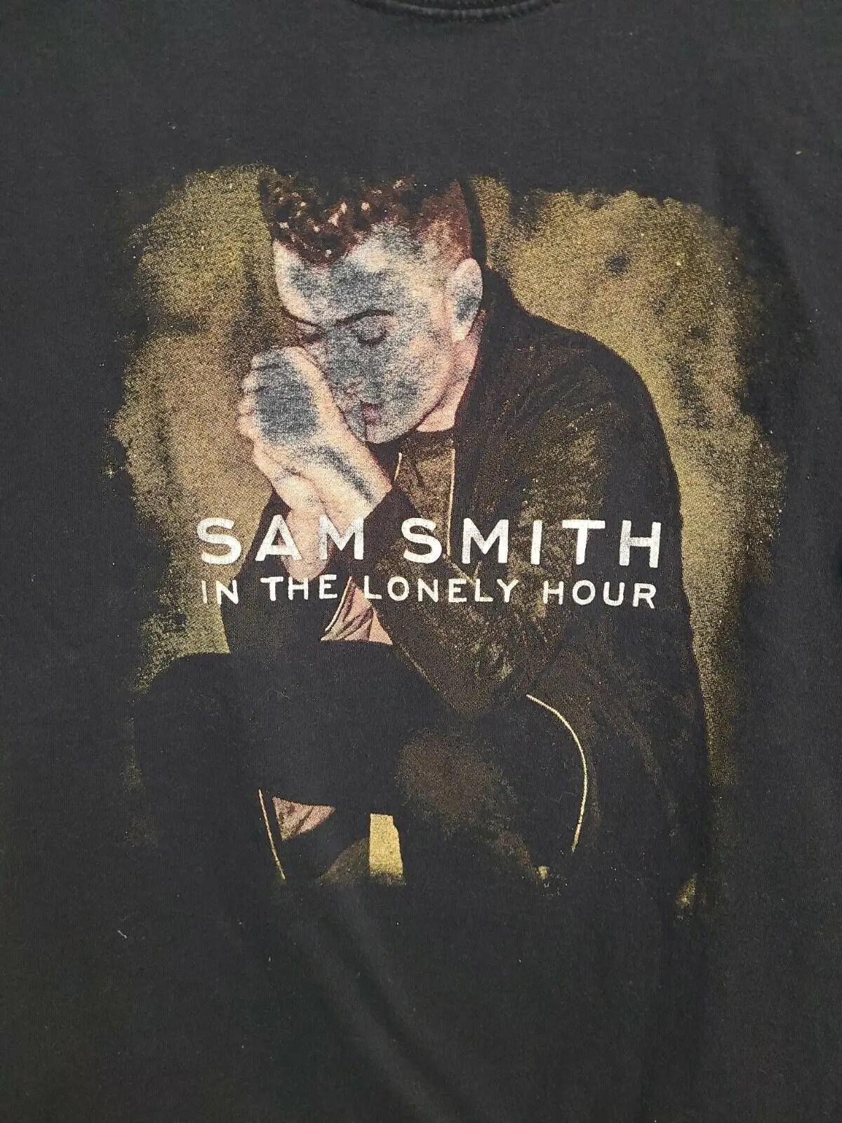 Sam Smith Lonely Hour Tour 2015 Medium Mens Black Double Sided Logo Tshirt Music