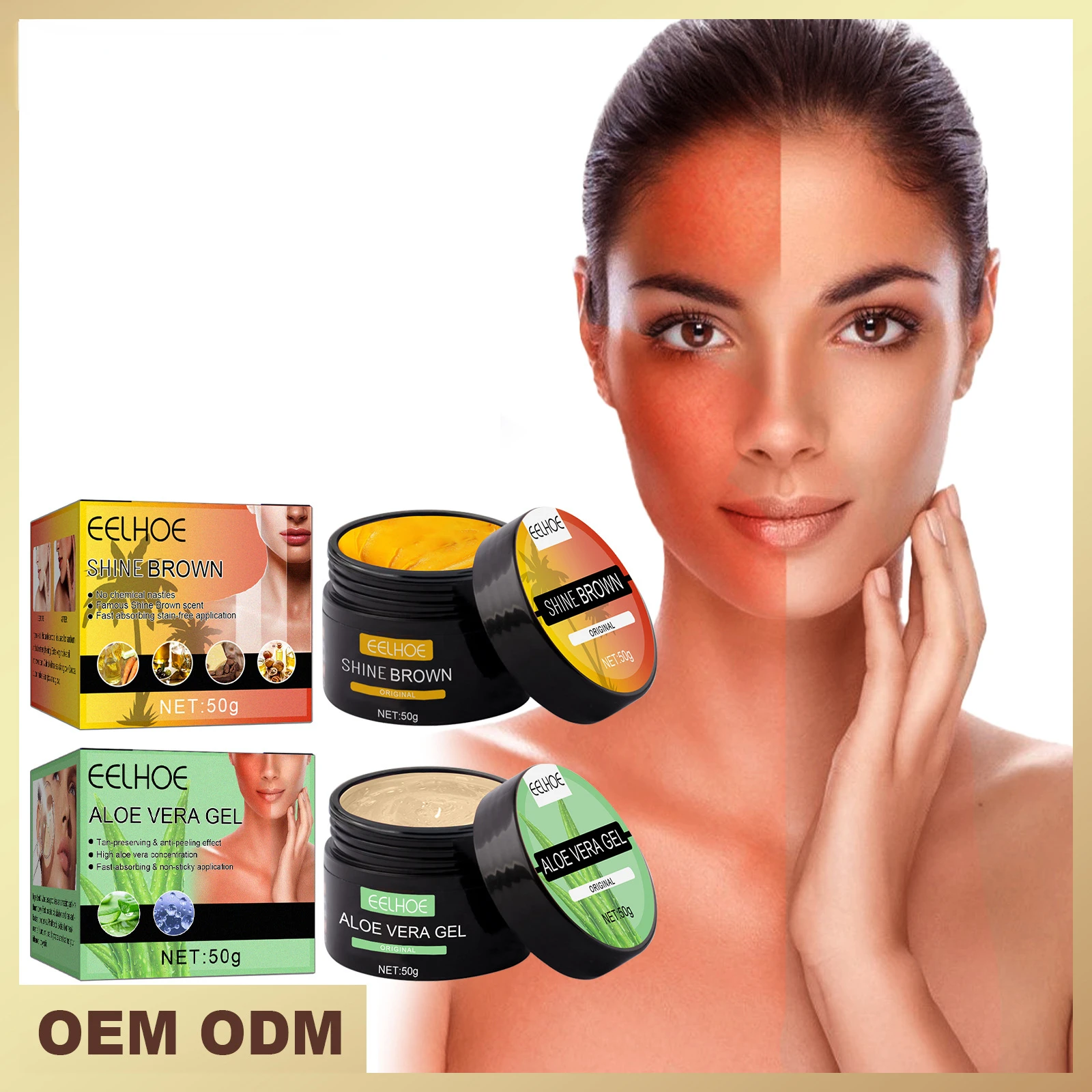 Aloe Vera Gel Skin Sunburn Repair No Added Summer Beach Tanning Cream Fast Absorb After Sun