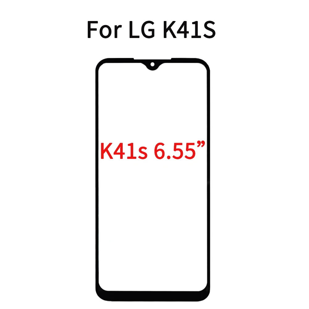 

10Pcs/Lot For LG K41S LMK410EMW LM-K410EMW Touch Screen Front Glass Panel Front Outer Glass Lens For LG K41S LCD Glass With OCA