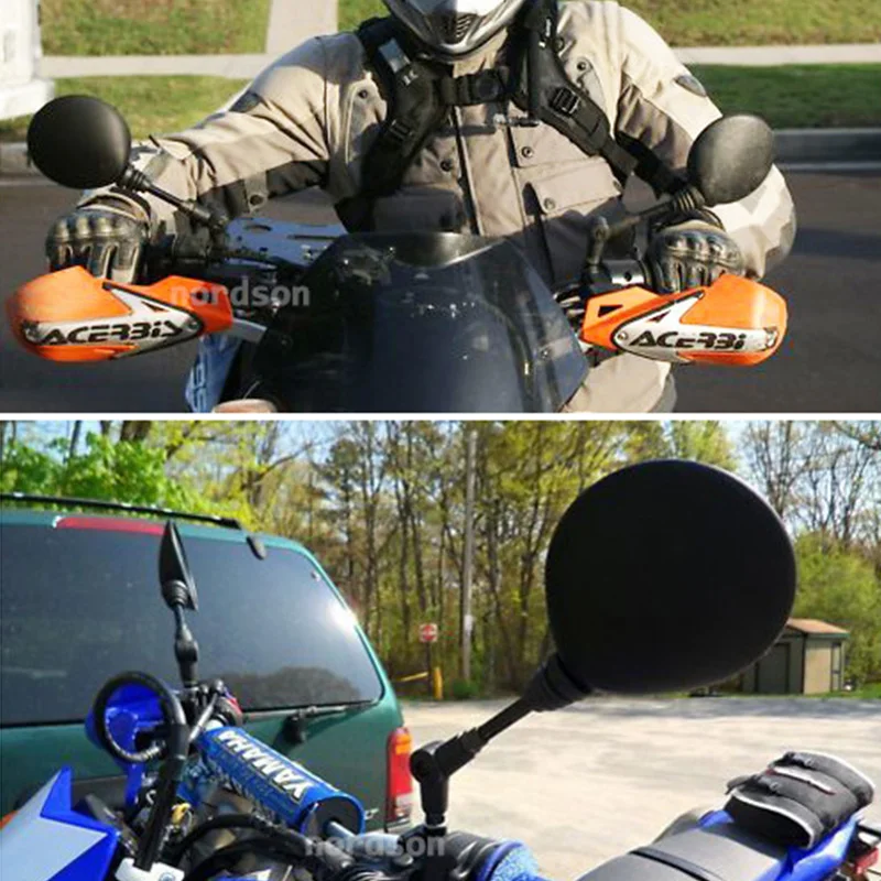 Foldable Round Scooter Rearview Mirrors - Set of 2