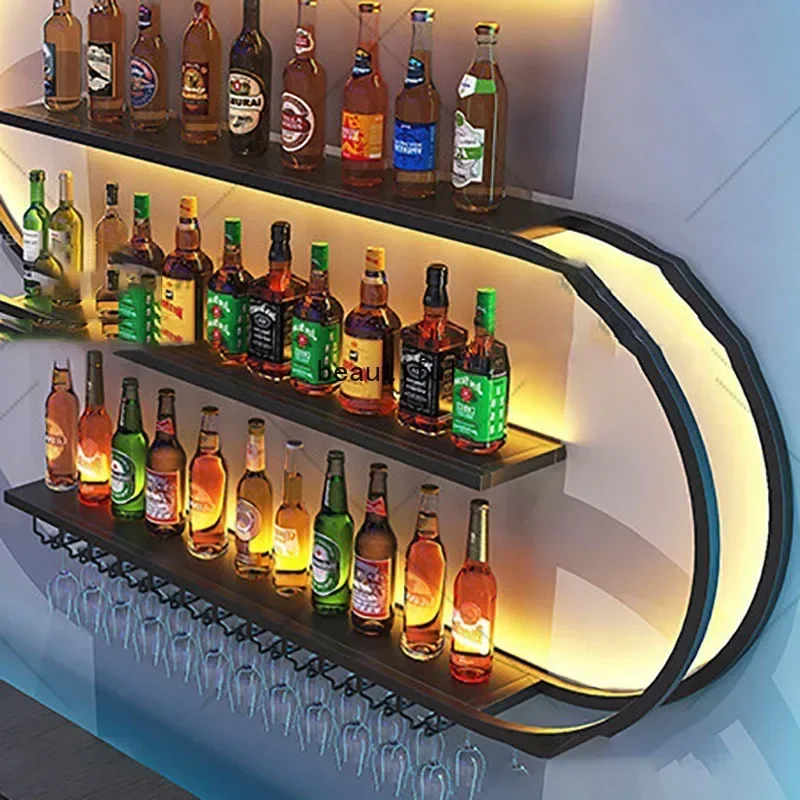Modern Commercial Wine Cabinets Industrial Wall Mounted Display Small Wine Racks Storage Sets Adega Barzinho Home Decoration