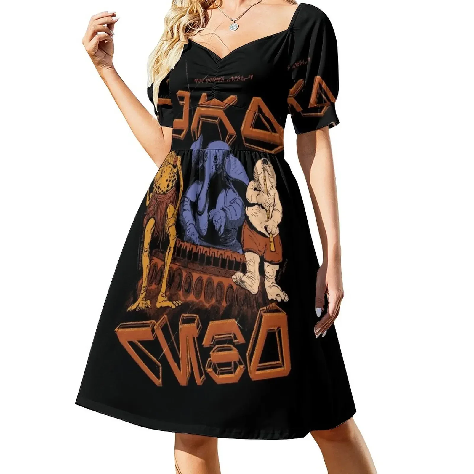 thumbnail image 1 of Vestido de manga corta Max Rebo Band, ropa de verano para mujer, vestido holgado de verano, vestidos de mujer, vestido de fiesta de lujo para mujer, 1 of 7
