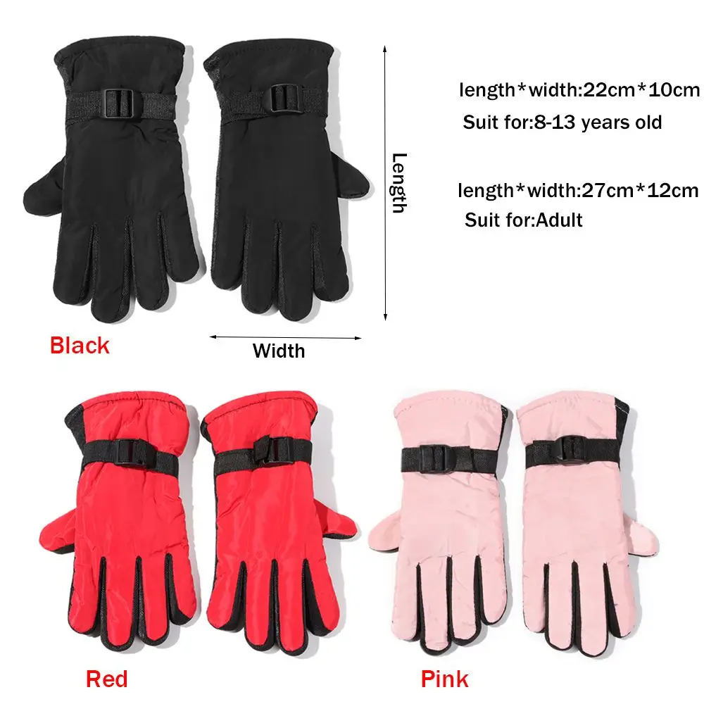 New Children Adult Winter Snow Warm Gloves Boy Girls Ski Snowboard Windproof Waterproof Thicken Keep Warm Winter Must 6