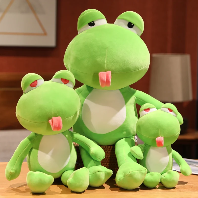 30/45/55cm Kawaii Big Eyes Frog Plush Toy Stuffed Soft Frog Doll