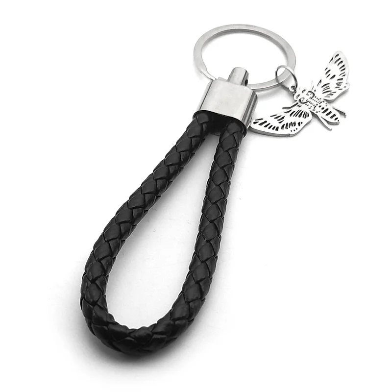 Vintage Silber Farbe Biene Schlüsselanhänger Edelstahl Einfacher Schmuck Fliegende Insekten Flügel Tier Schlüsselanhänger Für Frauen K3800 – Detail 5
