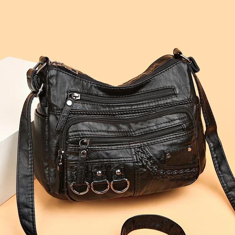 Chic Soft Leather Women's Mini Crossbody Handbag