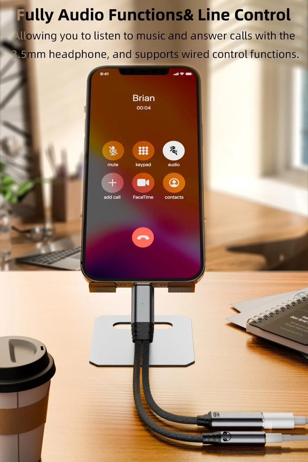 Adattatore USB-C A 3.5 Mm Mizi 2 In 1 Con DAC E Ricarica Rapida 100W - Per IPhone 16/15, Samsung S25