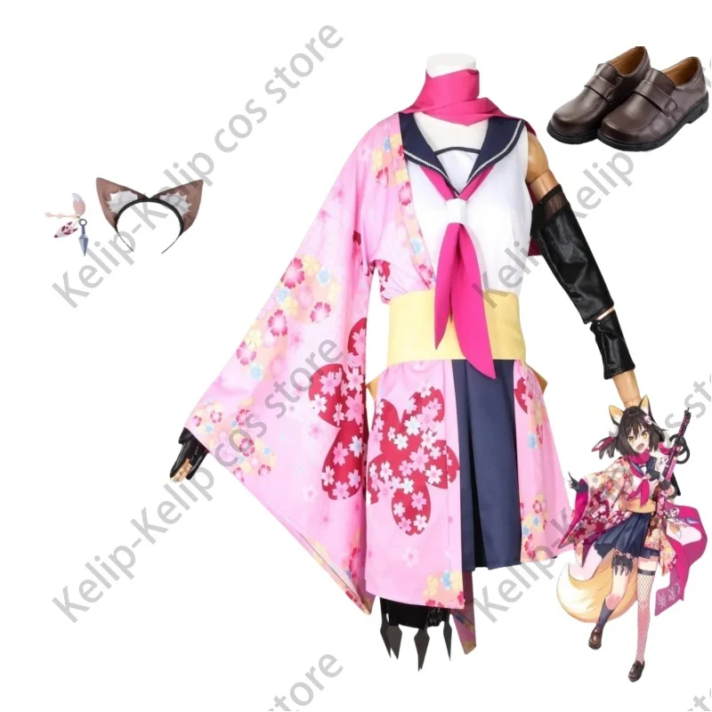 

Anime Game Blue Archive Kuda Izuna Cosplay Costume Japanese Haori JK Uniform Skirt Woman Sexy Lovely Halloween Carnival Suit