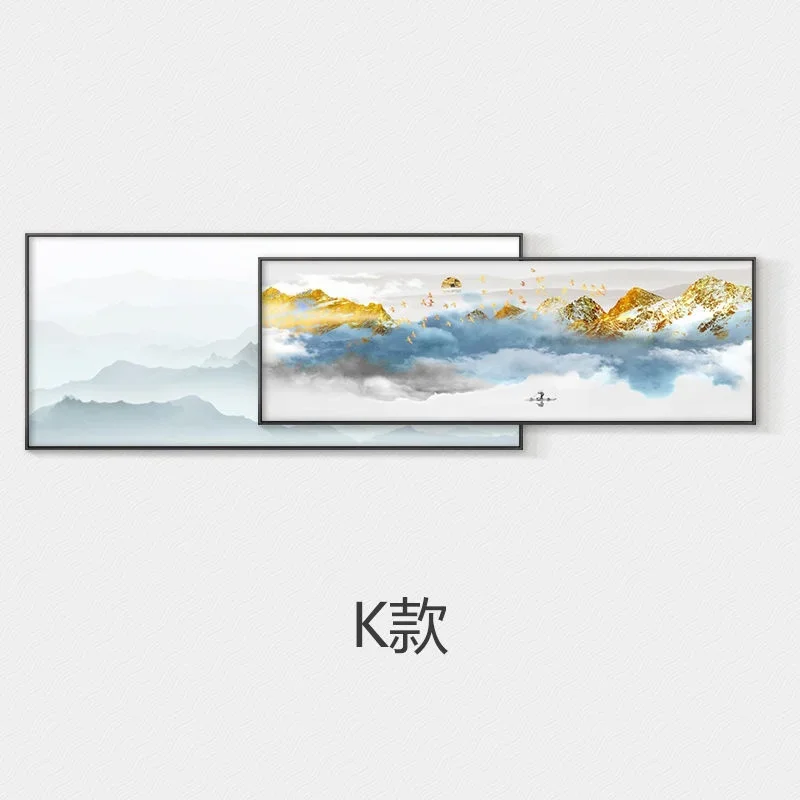 

Modern light luxury living room decoration painting atmosphere M water horizontal sofa background wall painting Dijia Mountain