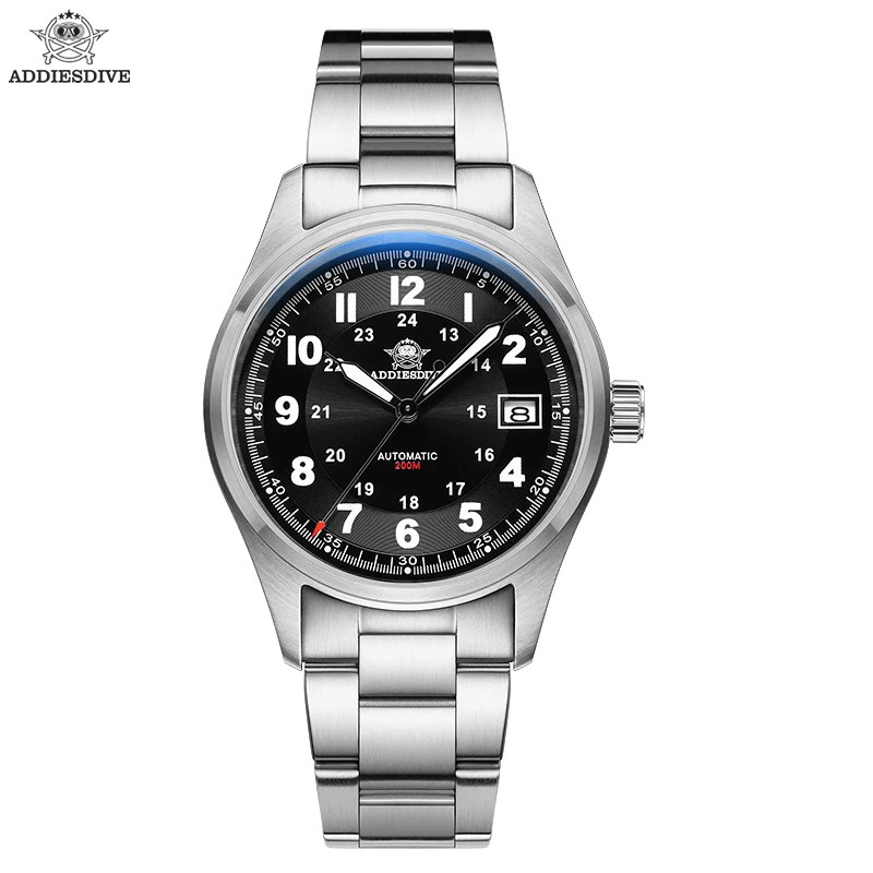 ADDIESDIVE 39mm Men's Watch 20Bar Diver Sapphire Crystal 316L Stainless Steel BGW9 Super Luminous Automatic Mechanical Watches