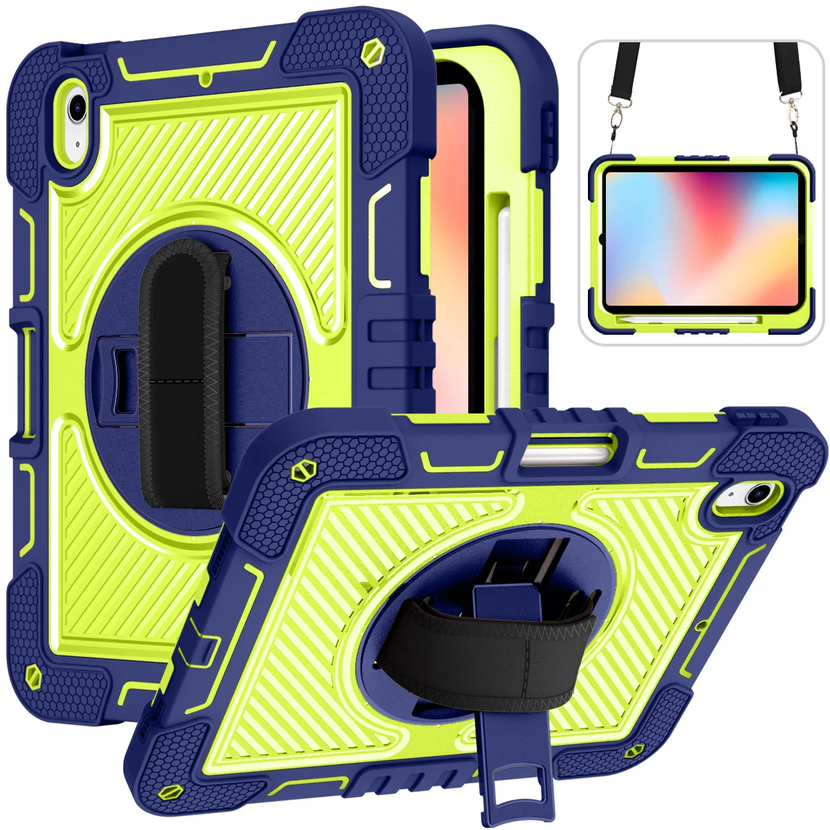 Capa para Tablet com Alça de Mão Capa Kickstand Rotação 360 Samsung Galaxy Tab a9 Plus s9 fe s8 Plus a7 Lite s6 P610 a8 X200 X205 - Imagem 6