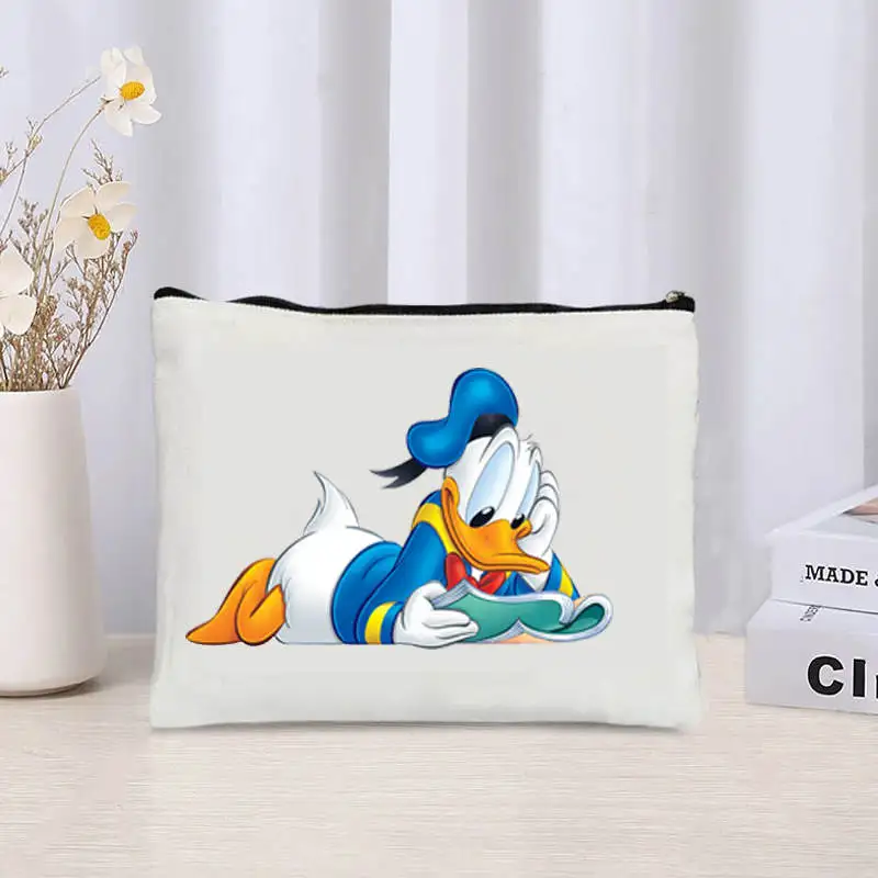 MINISO Disney Cartoons Donald Duck Tote Bag Fashion Aesthetic Shoulder Bag Eco Large Capacity Travel Shopping Bags Hand Bag 3
