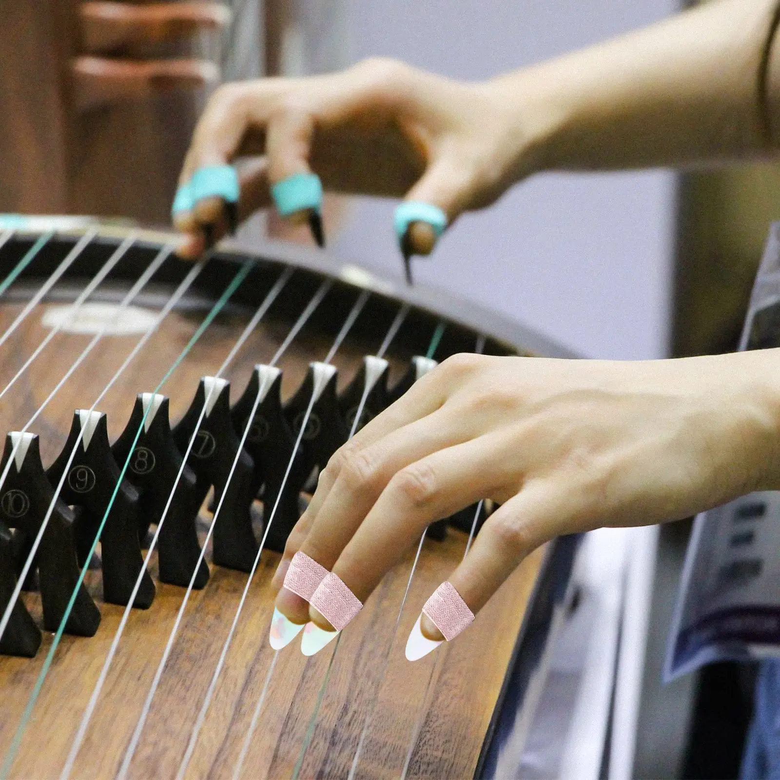 Guzheng Finger Guard Nail Tips Finger Guzheng Picks Guitar Nails Thumb Covers Instrument Nail Banjo Lute Protector Tape Bass Caps Chinese Protection Fingertip
