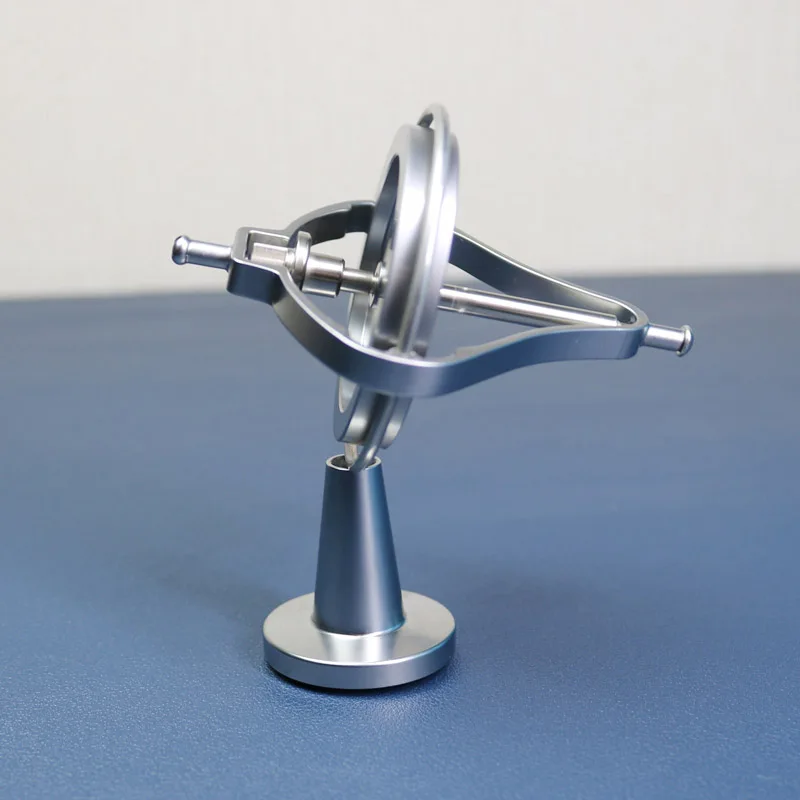 Gyroscope Fidget En Métal Portable – Anti-stress, Avec Tige De Rotation Et Sac De Rangement – Favorise Concentration Et Réflexion