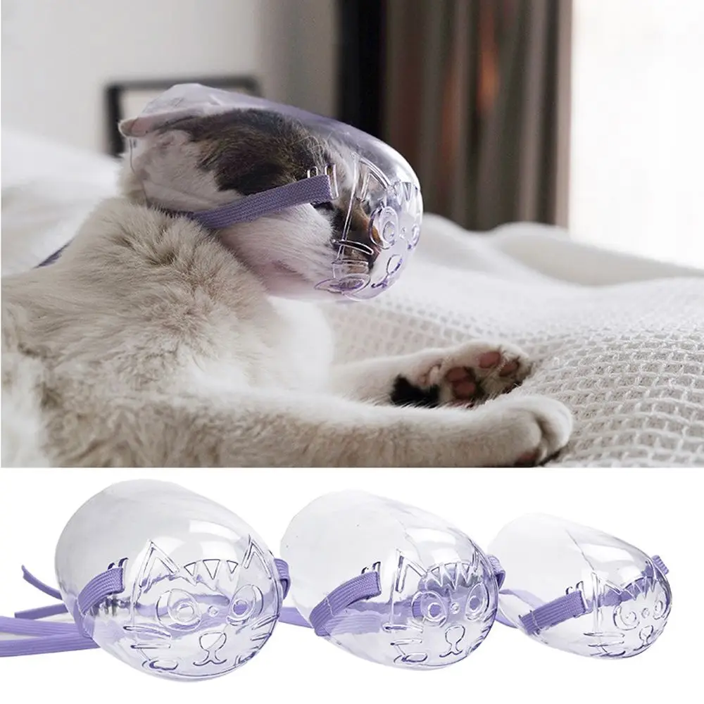 Transparent Cat Muzzle For Grooming Anti-bite Recovery Mask_voghion.com