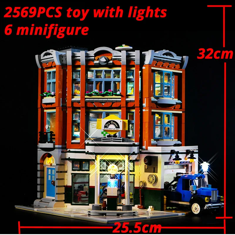 

LED lighting kit for 2569 PCS Corner Garage Building Blocks Bricks Toys For Kids Birthday Christmas Gift Compatible 10264 15042