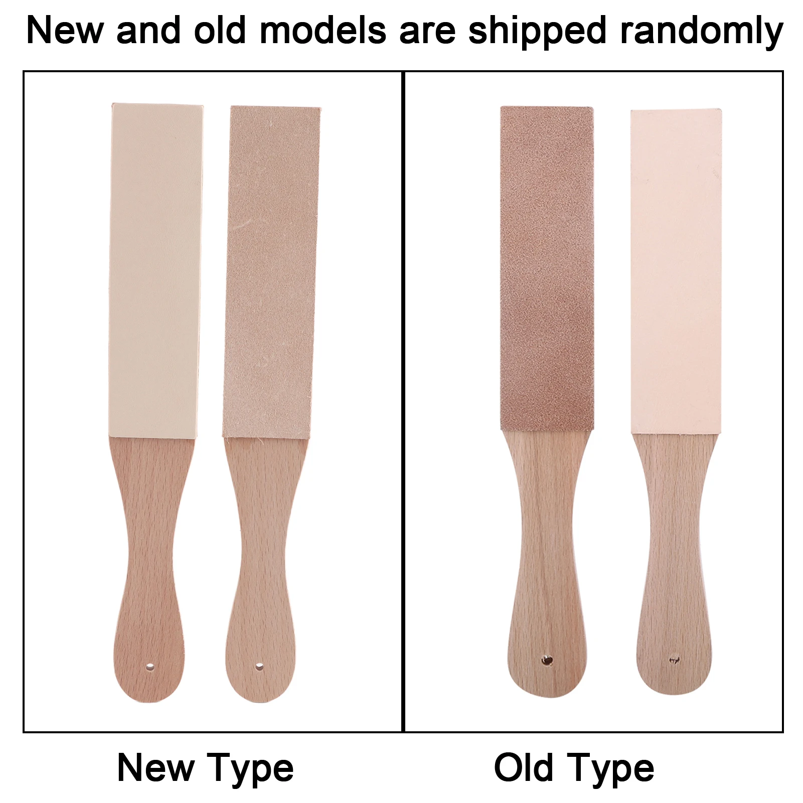 Leather Sharpener with Wood Handle Multifunctional Leather Craft Polish Sharpening Strop Handmade Razor Polishing Board