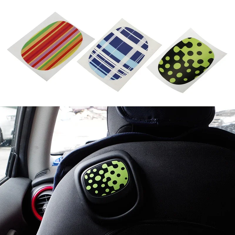 For Mini Cooper F55 F56 Seat Handle Sticker Union Jack Checkered Rainbow British 8 Colors Styles Auto Interior Accessories