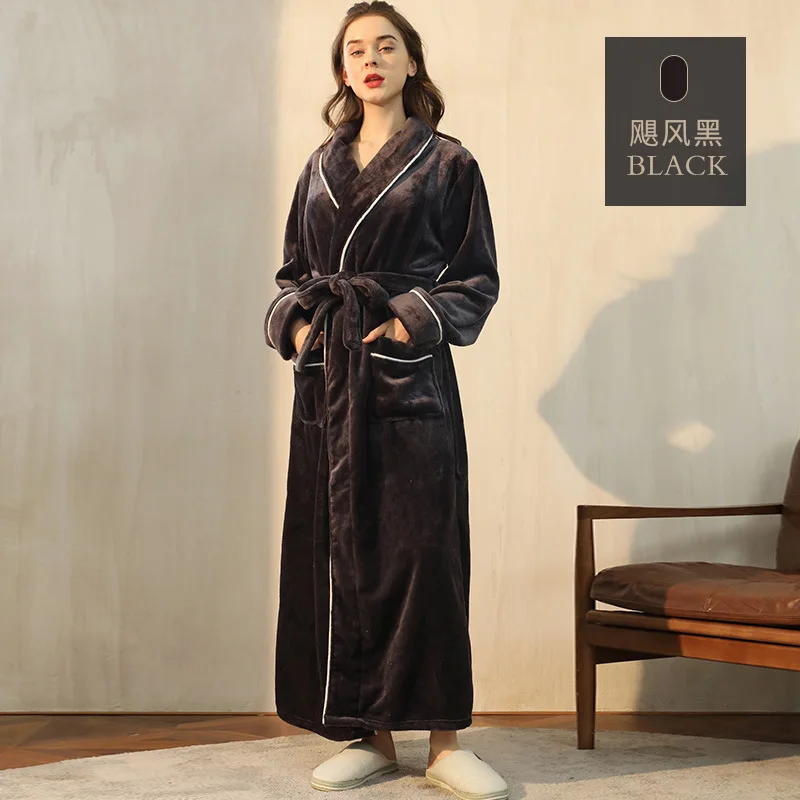 Plush Flannel Bathrobe for Women Long, Warm, Winter Night Robe 16