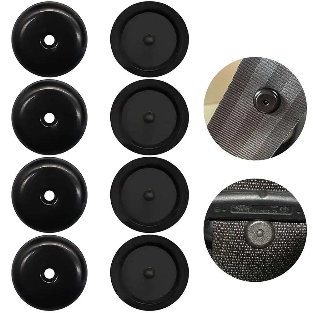 4Pairs Seat Belt Button Buckle Stop Universal Fit Stopper Kit Black Car Safety Seatbelt Stopper Buckle Anti-slip Button Retainer