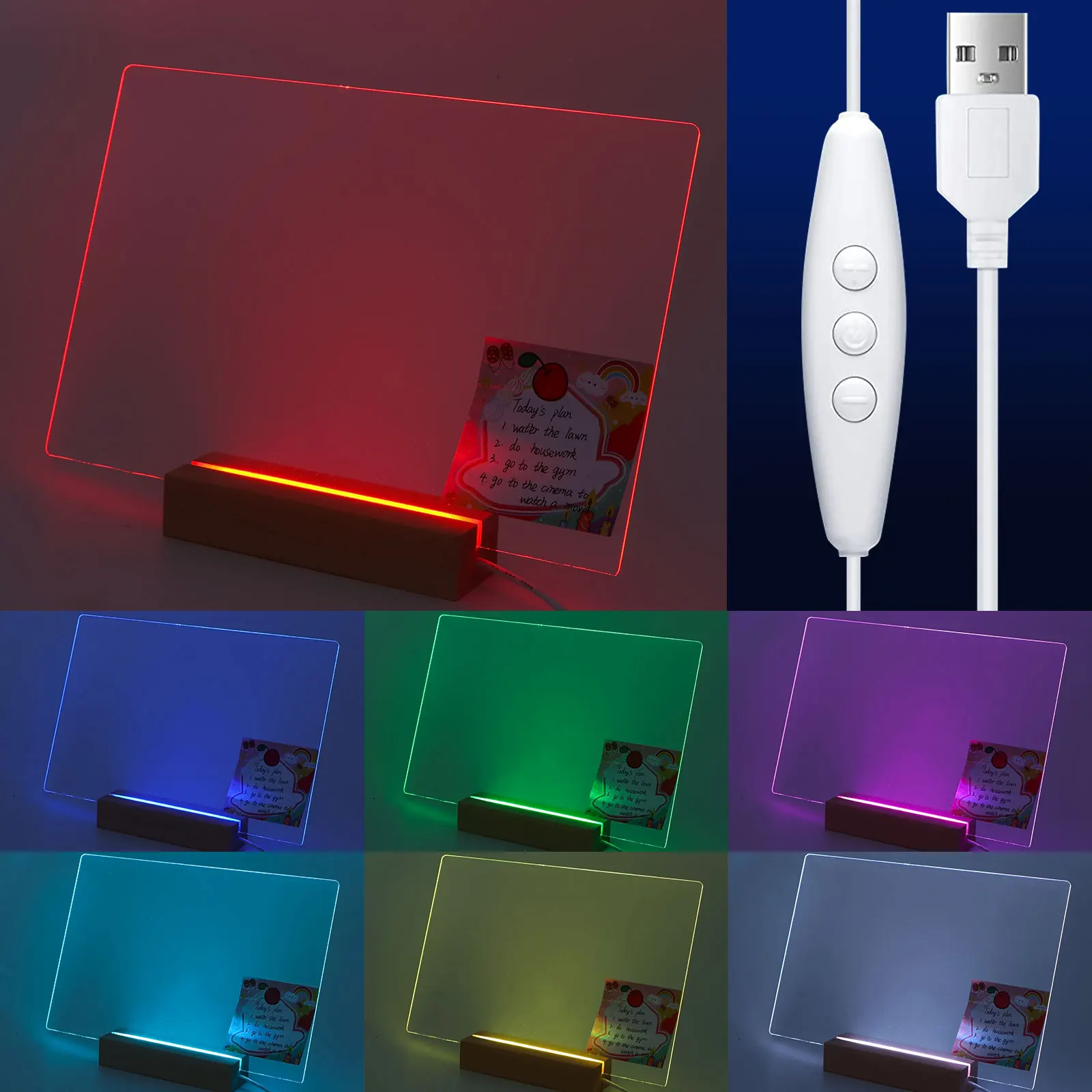 Rewritable Acrylic Dry Erase BoardLight  Bedroom Sleep Light Cute Soft Light Desk Lamp Room Decor Desktop Ornaments