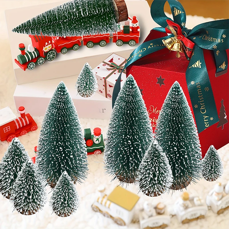 Christmas tree ornaments Artificial Mini Wooden Christmas Tree Small Cedar Pine For Home Room Decor Halloween Party New Year Navidad Ornaments