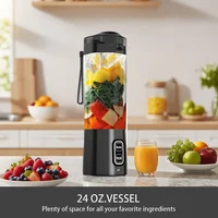 מיקסר פירות נייד חשמלי להכנת מיץ 700 מיליליטר עם טעינה באמצעות USB, 6 להבים לעיסוי רעידות וסמוזי, כוס לעיסוי טרי 4